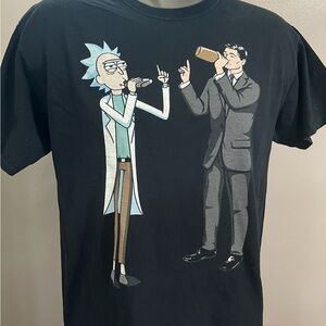 Rick and Archer Black Graphic T-Shirt